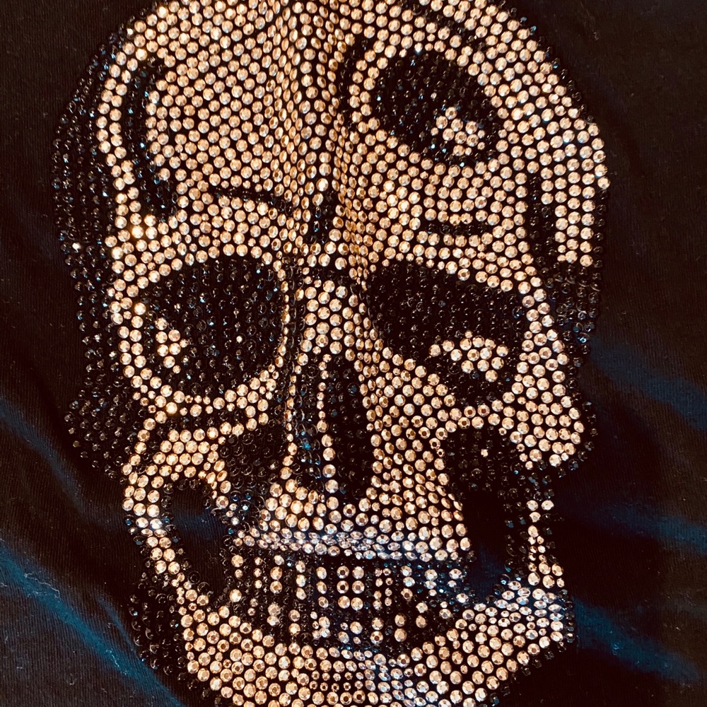 KINGS OF COLE Jeweled Skull V-Neck T Shirt - Picture 3 of 5